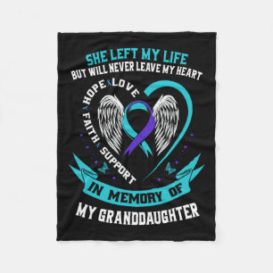 Blauwgroen Paarse Suicide Awareness Shirt kleindoc Fleece Deken