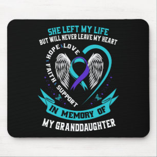 Blauwgroen Paarse Suicide Awareness Shirt kleindoc Muismat