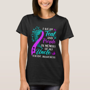 Blauwgroen Paarse ter nagedachtenis aan mijn oom z T-shirt