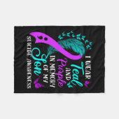 Blauwgroen Paarse ter nagedachtenis van mijn zoont Fleece Deken (Voorkant (Horizontaal))