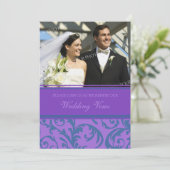 Blauwgroen Paarse uitnodiging tot het uitzenden va (Staand voorkant)