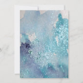 Blauwgroen Paarse Waterverf Glitter Vijftig en Fab Kaart (Achterkant)