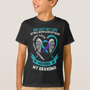 Blauwgroen Paarse Zelfmoord Bewustzijn Shirt Oma P