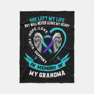 Blauwgroen Paarse Zelfmoord Bewustzijn Shirt Oma P Fleece Deken