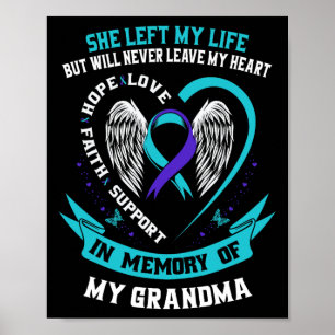 Blauwgroen Paarse Zelfmoord Bewustzijn Shirt Oma P Poster