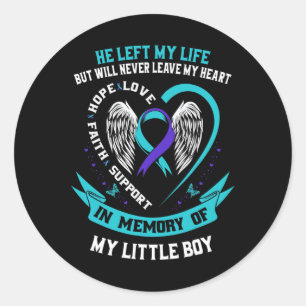 Blauwgroen Paarse zelfmoordbewustwording Kleine Jo Ronde Sticker
