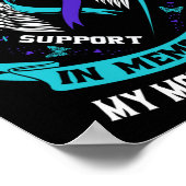 Blauwgroen Paarse zelfmoordbewustzijn Shirt moeder Poster (Hoek)