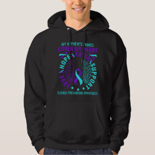 Blauwgroen Paarse zelfmoordpreventie Bewustmaking  Hoodie