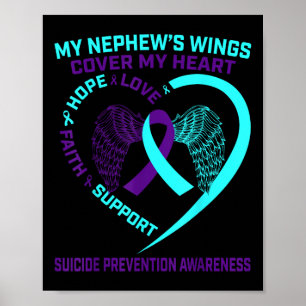 Blauwgroen Paarse zelfmoordpreventie Bewustmaking  Poster