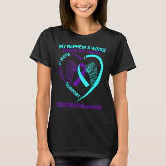Blauwgroen Paarse zelfmoordpreventie Bewustmaking T-shirt