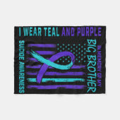 Blauwgroen Paarse zelfmoordvlag Big Brother CK Fleece Deken (Voorkant (Horizontaal))