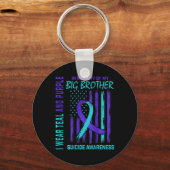Blauwgroen Paarse zelfmoordvlag Big Brother CK Sleutelhanger (Voorkant)