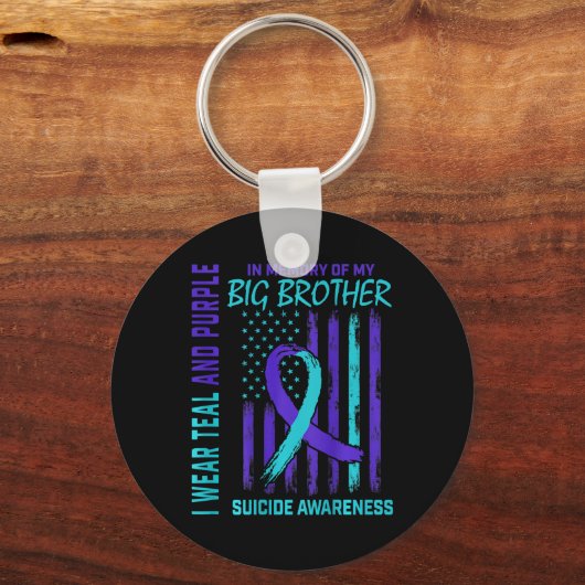 Blauwgroen Paarse zelfmoordvlag Big Brother CK Sleutelhanger (Voorkant)