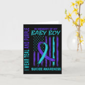 Blauwgroen Paarse zelfmoordvlag Son Kaart (Gele Bloem)