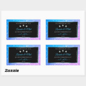 Blauwgroen Paarse zwarte Glitter-etiketten diamant Rechthoekige Sticker (Vel)
