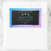 Blauwgroen Paarse zwarte Glitter-etiketten diamant Rechthoekige Sticker (Tas)