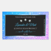 Blauwgroen Paarse zwarte Glitter-etiketten diamant Rechthoekige Sticker (Voorkant)