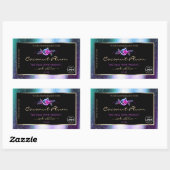 Blauwgroen Paarse zwarte Glitter-productlabels met Rechthoekige Sticker (Vel)