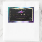 Blauwgroen Paarse zwarte Glitter-productlabels met Rechthoekige Sticker (Tas)