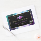 Blauwgroen Paarse zwarte Glitter-productlabels met Rechthoekige Sticker (Envelop)