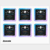 Blauwgroen Paarse zwarte Glitter-productlabels met Vierkante Sticker (Vel)