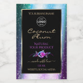 Blauwgroen Paarse zwarte Glitter-productlabels met Voedselcontainer Etiket (Enkel label)