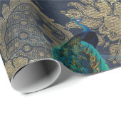 Blauwgroen packs op blauw en goud cadeaupapier (Rol Hoek)