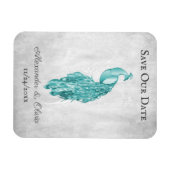 Blauwgroen Pacock sparen de Datum Magnet Magneet (Horizontaal)