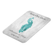 Blauwgroen Pacock sparen de Datum Magnet Magneet (Linkerzijde)