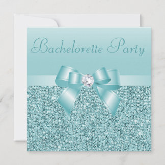 Blauwgroen pailletten, Bow & Diamond Bachelorette  Kaart