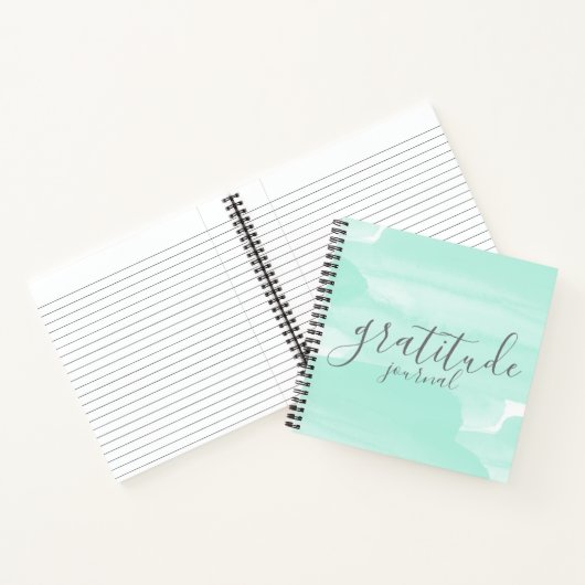 Blauwgroen Paint Smudge Gratitude Journal Notitieboek (Binnen)