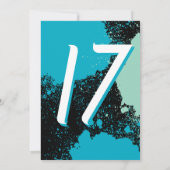 Blauwgroen Paint Splatter Foto 17e verjaardag Uitn Kaart (Achterkant)