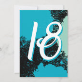 Blauwgroen Paint Splatter Foto 18e verjaardag Uitn Kaart (Achterkant)