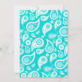 Blauwgroen Paisley Bridal Shower-uitnodigingen Kaart (Achterkant)