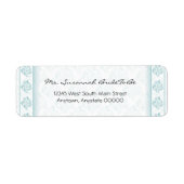 Blauwgroen Paisley Damask Adreslabel Etiket (Voorkant)