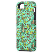 Blauwgroen Paisley iPhone 5 Case Mate Tough (Achterkant Links)