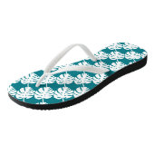Blauwgroen palmbladpers voor strandpers of teensli teenslippers (Schuin)
