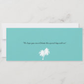 Blauwgroen palmboom sparen de Datum het instappen Save The Date (Achterkant)