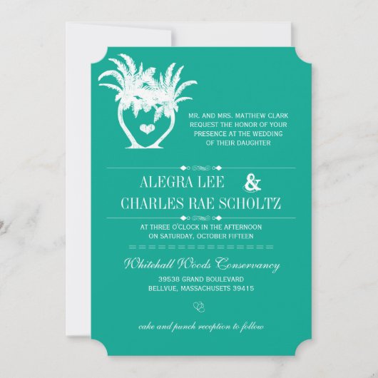 Blauwgroen palmplankbord met  bestemming kaart (Voorkant)