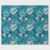 Blauwgroen palmvellen inpakpapier (Vlak)