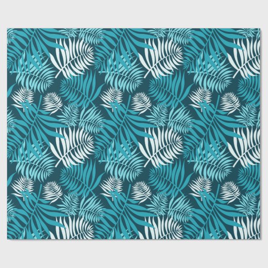 Blauwgroen palmvellen inpakpapier (Vlak)