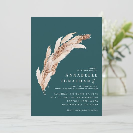 Blauwgroen pampas grassen botanische elegante brui (Staand voorkant)