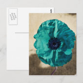 Blauwgroen papaver Briefkaart (Voorkant / Achterkant)