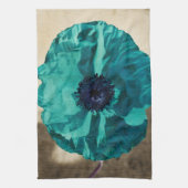 Blauwgroen papaver theedoek (Verticaal)