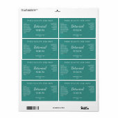 Blauwgroen papier, botanische serumlabels etiket (Full Sheet)