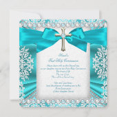 Blauwgroen parelwitte eerste-communistische meisje kaart (Voorkant)