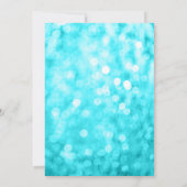 Blauwgroen Parijs Bokeh Glitter Lights Quinceañera Kaart (Achterkant)
