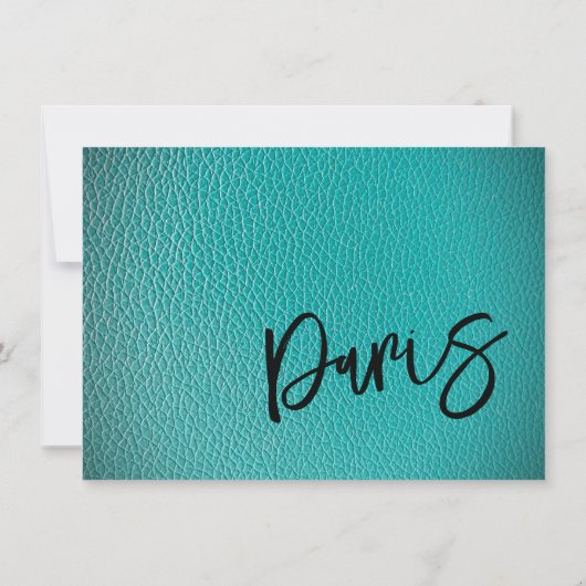 Blauwgroen Parijspaspoort Bedankkaart (Achterkant)