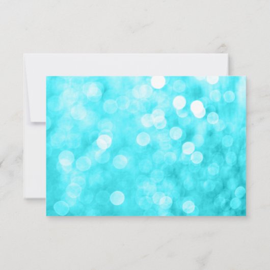 Blauwgroen Paris Bokeh Glitter Lights RSVP Kaartje (Achterkant)