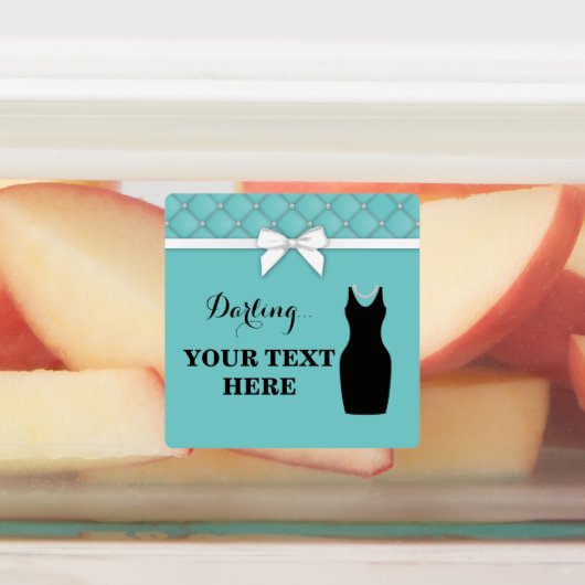 Blauwgroen Party Bow Parels Zwart Jurk Labels (Aangebracht)